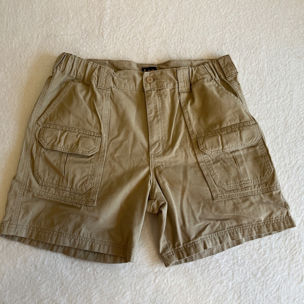Lee Shorts Men's 36 Beige Khaki Cargo Stretch Hiking